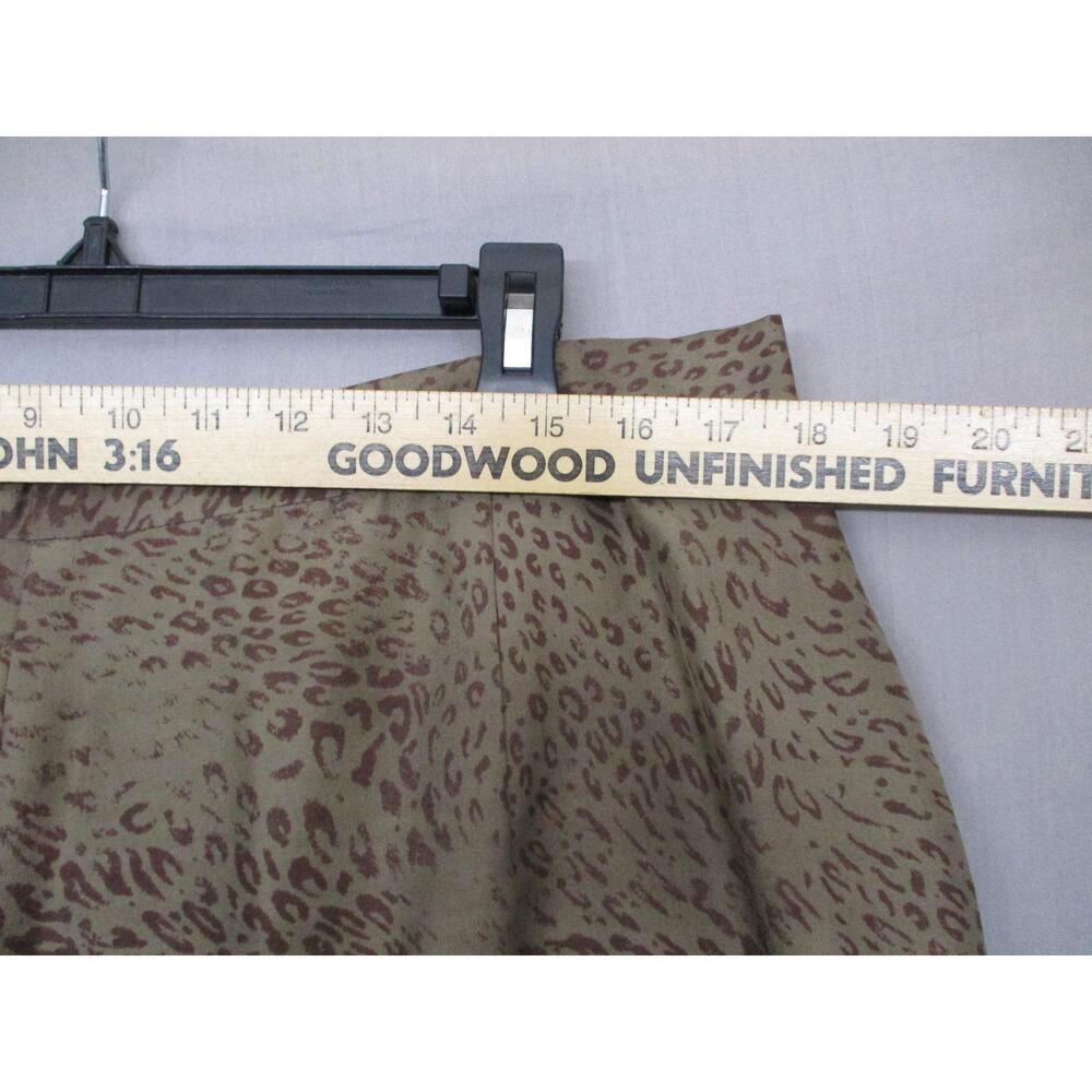Beige Animal Print Silk Womens Loose fit Trousers Pants Size 16W - Picture 4 of 10